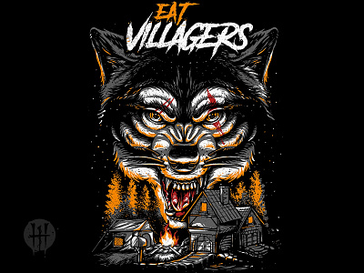 Werewolf game illustration tshirt art tshirt design tshirtdesign tshirts village villager werewolf wolf