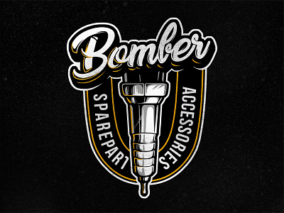 Bomber design garage logo motorbike motorcyle typography vector vintage vintage badge vintage logo