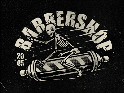 flying skull Barber Logo