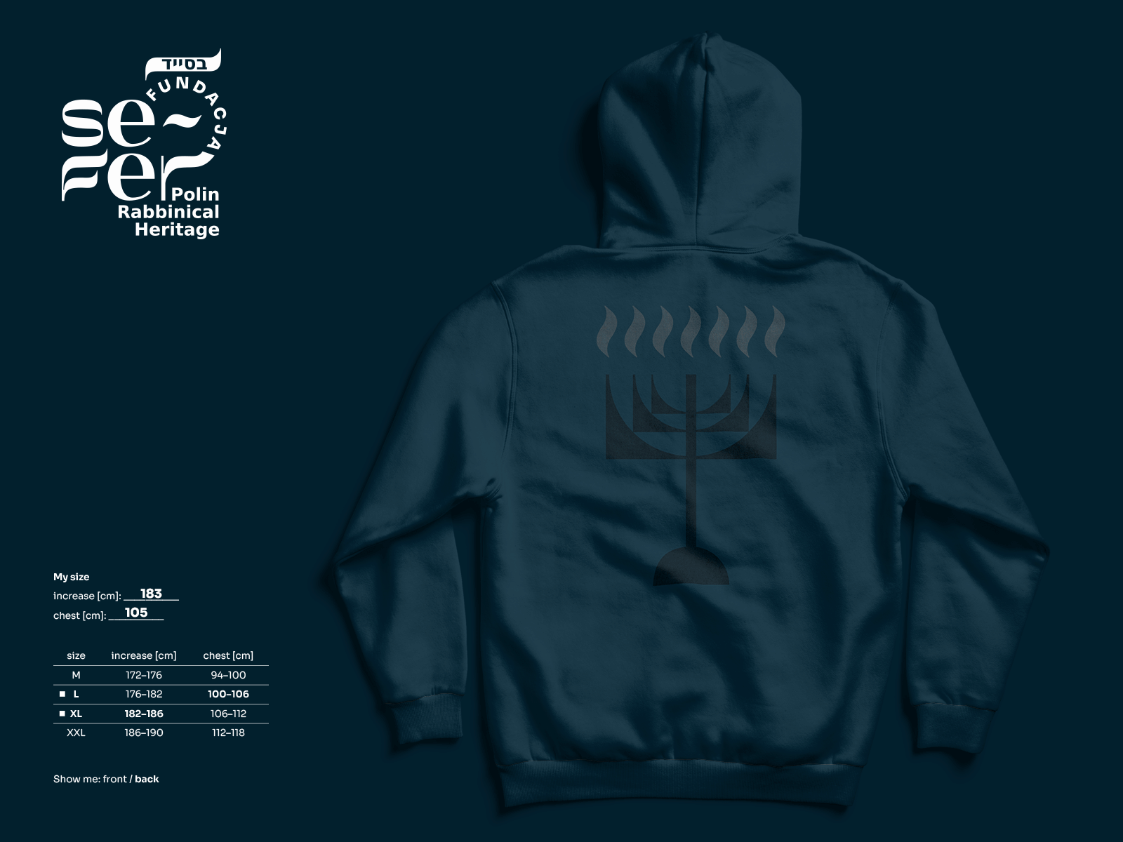 SEFER – hoody animation branding clothes design graphic hoody jew judaic logo menora minimal textile typography ui ux website