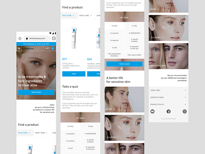 Website design concept | La Roche Posay (mobile version)