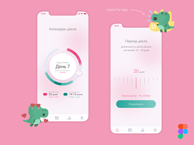 Menstruation Calendar App app calendar circle calendar design figma ui ui design ux ui