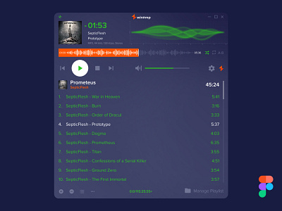 Winamp redesign concept app audio figma music player spectrum ui winamp