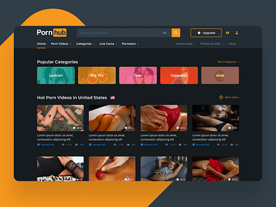 PornHub Redesign Concept design figma porn pornhub sex sexual sexy ui ui design uiux ux design video web website
