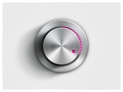 Pink volume. audio brushed hardware illustration interface jog knob led light metal pink progressive retromodern volume