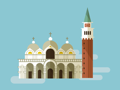 Venice design illustrations ilustracion monumental turism venice