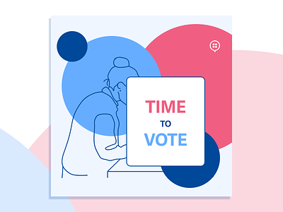 Time to Vote design flat hand drawn illustration vote