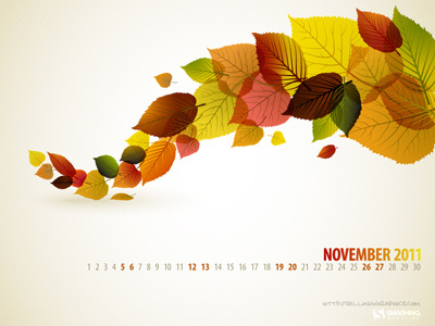 November Calendar autumn calendar fall leafs