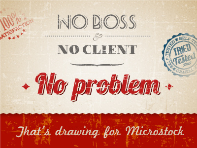 No boss, no client, no problem! poster retro vintage