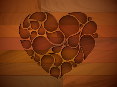 Wooden Heart background heart ornament shape vector wood