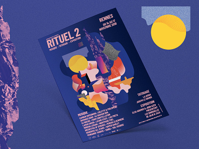 Poster Festival Rituel 2 - France artworks branding color concept art concert design gradiant illustration logo music typography