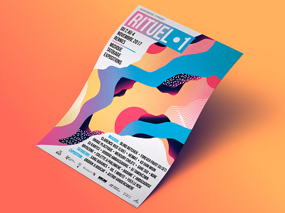 Poster Festival Rituel 1 - France artworks branding color concept art concert design gradiant illustration music typography