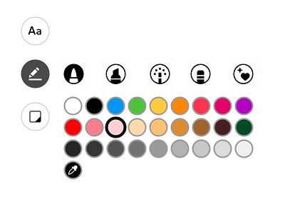 drawing tools and colour pallet colour design instagram pallet tools ui ux