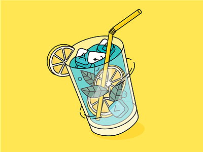 Tech & Tonic cocktail drink gin tonic illustration lemon tech tonic vector