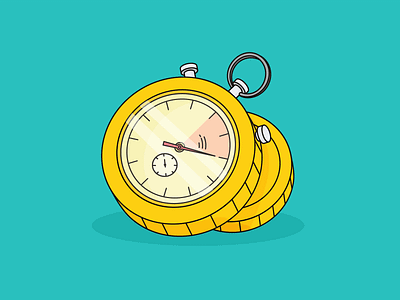 Instant Payments coin design flat illustration instant payments linear minimal sepa stop watch vector