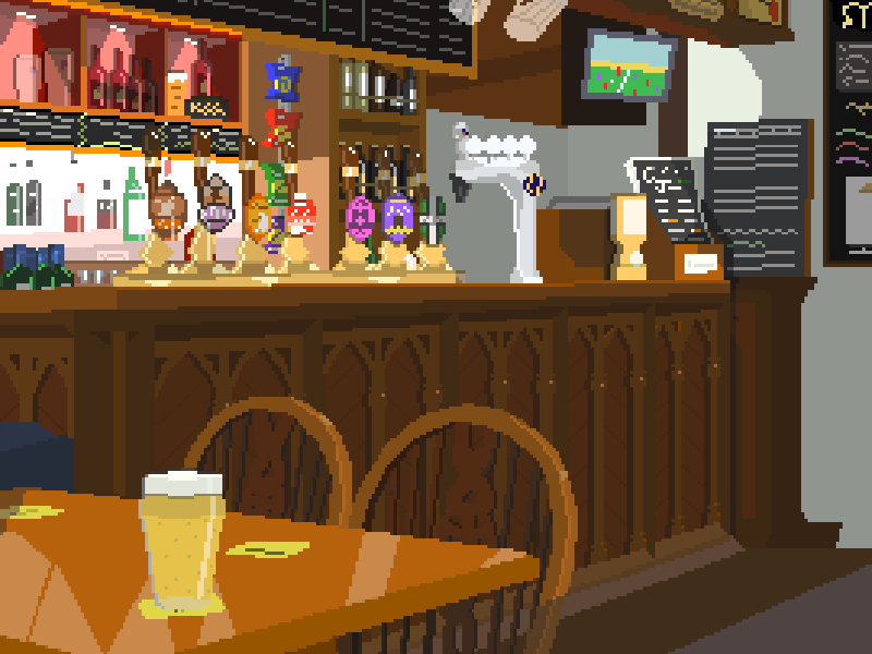 Great British Pub animation art atmospheric bar beer football gif pixel pixel art pub scene tv
