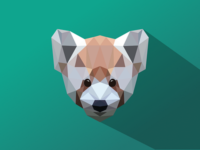 Low Poly Red Panda animal clean low low poly low polygonal panda poly portrait red panda