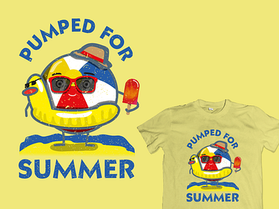 Pumped For Summer T-Shirt Design beach ball design heatwave shirt summer tshirt