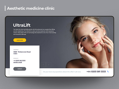 aestetic medicine clinic beauty clear ui webpage women