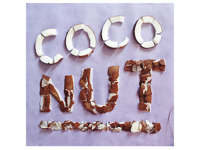 Coconut food lettering typography