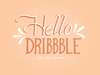 Hello Dribbble debut first shot hand lettering hello typography