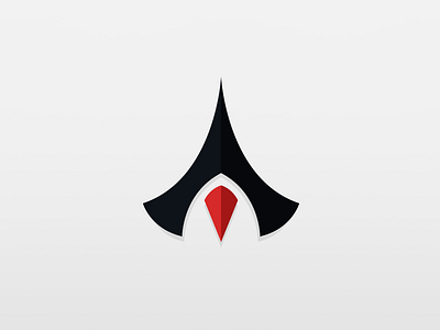 'A' Logo logo red and black rocket two toned