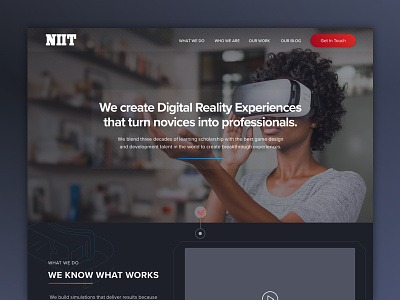 NIIT Gameworks Landing Page landing page mockup virtual reality website