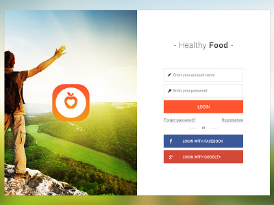 Healthy Food (login screen)