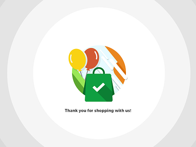 Thank You! checkout delivery final flat icon illustration shipping shop step
