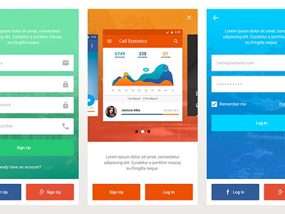 Screeeens android app design freebie ios kit mobile mobileapp stats ui uikit ux