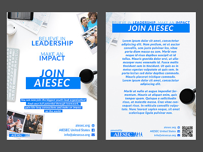 AIESEC US recruiting flyer flyer design flyer designs graphic design illustrator cc ngo photoshop