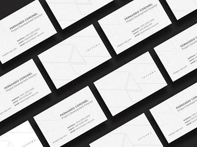 Business card Integra branding business card identity investment risks logo minimal monochromatic visual