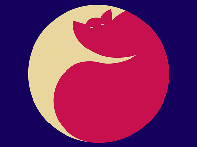 Moon cat icon illustration
