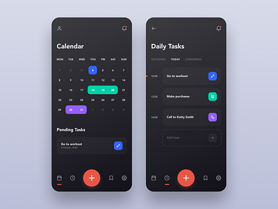 Daily Tasks App app calendar design ios minimalism mobile tasks ui ux
