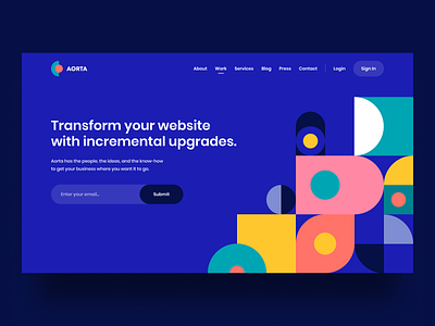 Aorta Marketing Agency agency design desktop geometric marketing minimalism pattern ui ux webdesign website