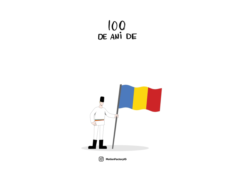 100 years of Romania 100 years 2d celebration lettering motion graphics romania