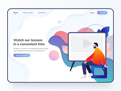 Online learning landing page abstract abstract art abstract illustration art clean design clean ui concept illustration illustration art illustration design illustrations landing design landing page landing page design online courses online learning ui ui design ux ux design