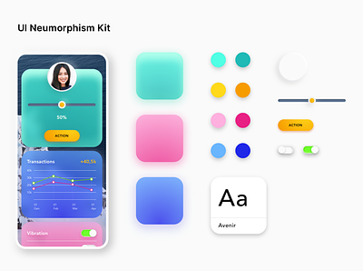 UI Neumorphism Kit app design neumorphic neumorphism ui