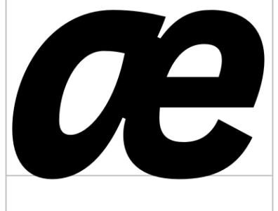 ae (U+00E6) Interpol Correspondence Italic font glyph sans serif type design typeface typeface design
