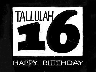 Birthday card for Tallulah birthday card custom type design glyph illustration lettering type design typeface design
