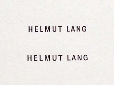 Size optimized (7pt) logo variant for Helmut Lang all caps custom type helmut lang logo font sans serif size optimized type design typeface design visual correction
