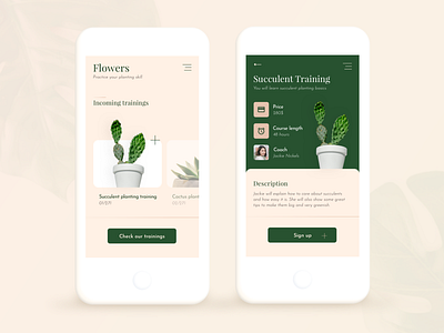 Flowers planting training App Concept app ui ux