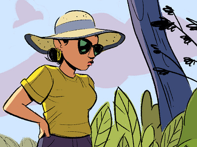 Hiking comic digital art drawing illustration