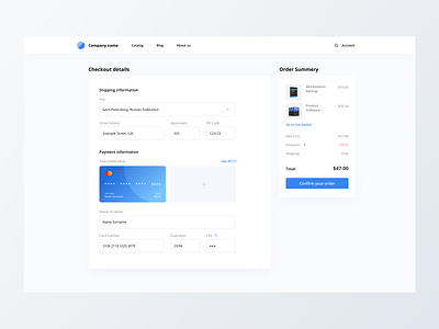 Daily UI #002 • Credit Card Checkout