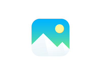 Gallery iOS icon blue e ee gallery golden green icon ios mountain ratio sun yellow