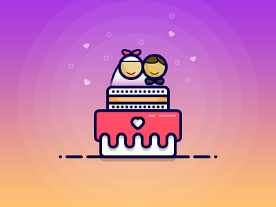 Wedding Cake bride cake groom icon illustration vector