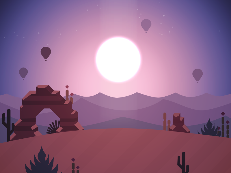 Alto's Odyssey Scenery mountains sun vector illustration altos odyssey scenery