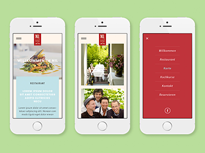 NIL Restaurant Website clean concept design flat one page responsive design single page ui website