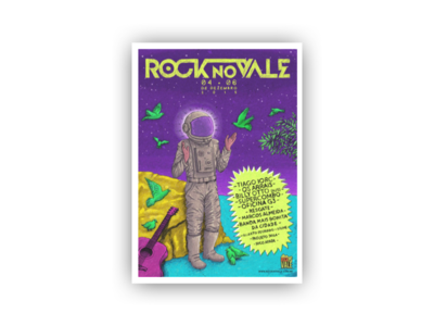 Rock no vale 2015 - Music Festival astronaut dark colors illustration music festival poster print rock typography