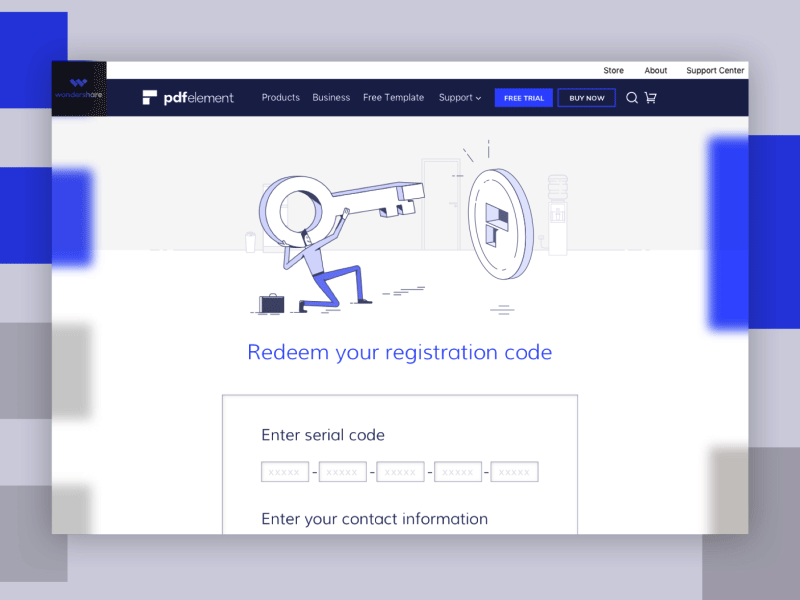 Activation Page - PDFelement - UX and Illustration